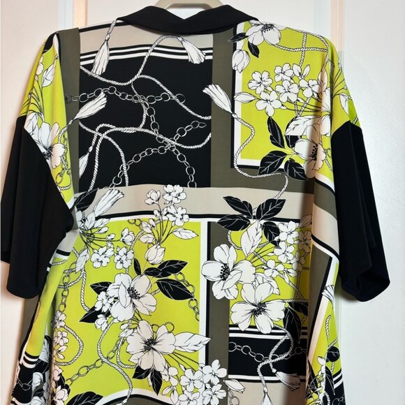 Joseph Ribkoff Green Mixed Media Blouse - Picture 10 of 12